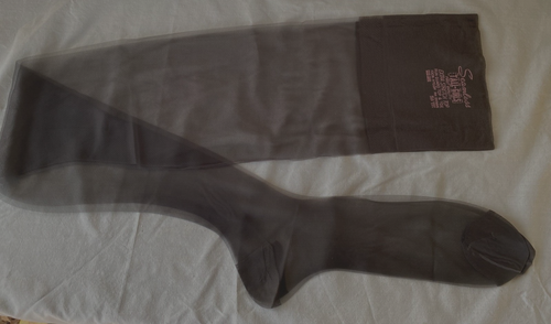 VTG 60s TALL GIRLS 1st QUALITY ALBERTS THIGH HIGH BLACK STOCKINGS..12"..40" - 第 1/3 張圖片
