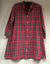 Uniqlo Kids Flannel Long Sleeve Straight Dress 9-10 Checked Plaid Red Casual New