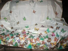 BUTTERFLIES SHOWER CURTAIN WITH 12 MATCHING HOOKS ESSENTIAL HOME SOLD AS IS