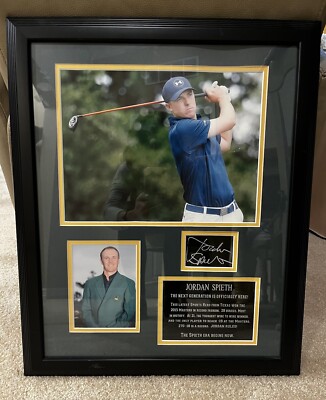 Jordan Spieth 2015 Masters & Autograph Framed 23x18