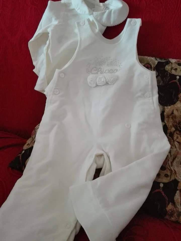 Salopette bimba taglia 12 mesi in velluto beige nuova - Immagine 3 di 4