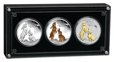 2023 LUNAR SERIES III YEAR OF THE Rabbit 1oz SILVER TRIO $1 3-coin Set 3oz-total