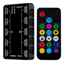 Vetroo 20-Port 5V 3PIN ARGB and 12V 4PIN PWM Fan Cooler PC Case Remote Control