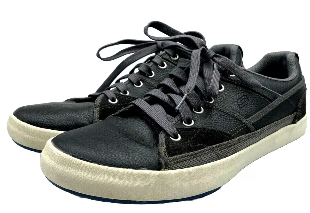 Mens skechers leather casual deals shoes