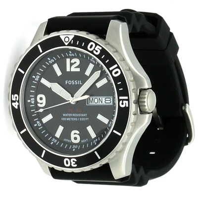 fossil black silicone strap