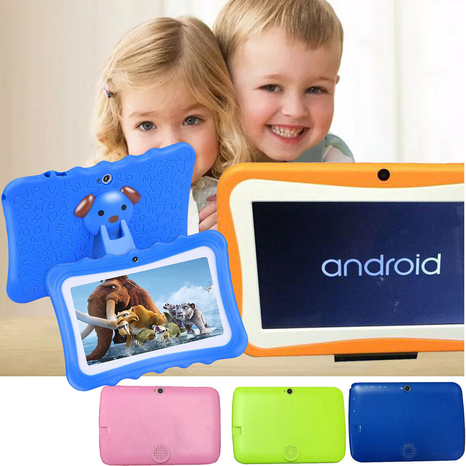 7 inch Kids Tablet Quad-Core Android Children Tablet PC WiFi Dual Camera  Games