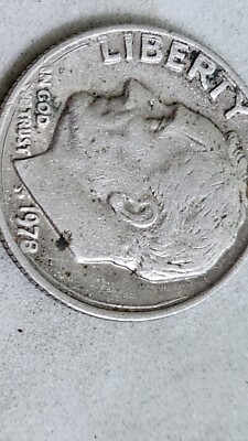 1978  roosevelt dime  Double Collar And No Mint Mark. RARE