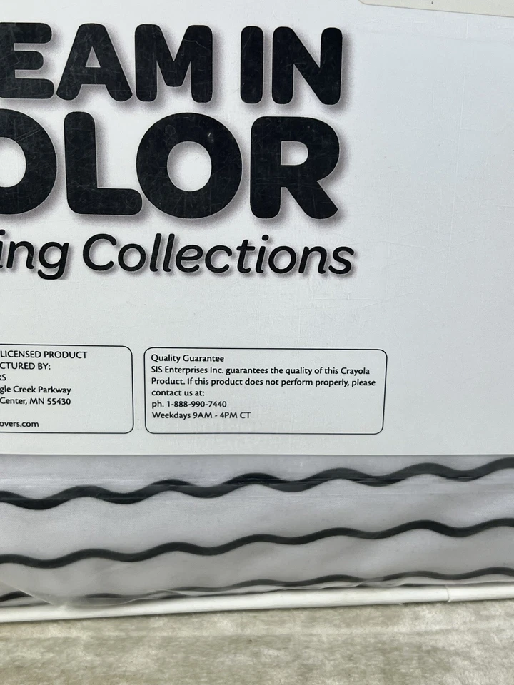 Juego completo de sábanas Crayola Dream en color regaliz a rayas serpentinas negro blanco NUEVO Foto 3 de 4