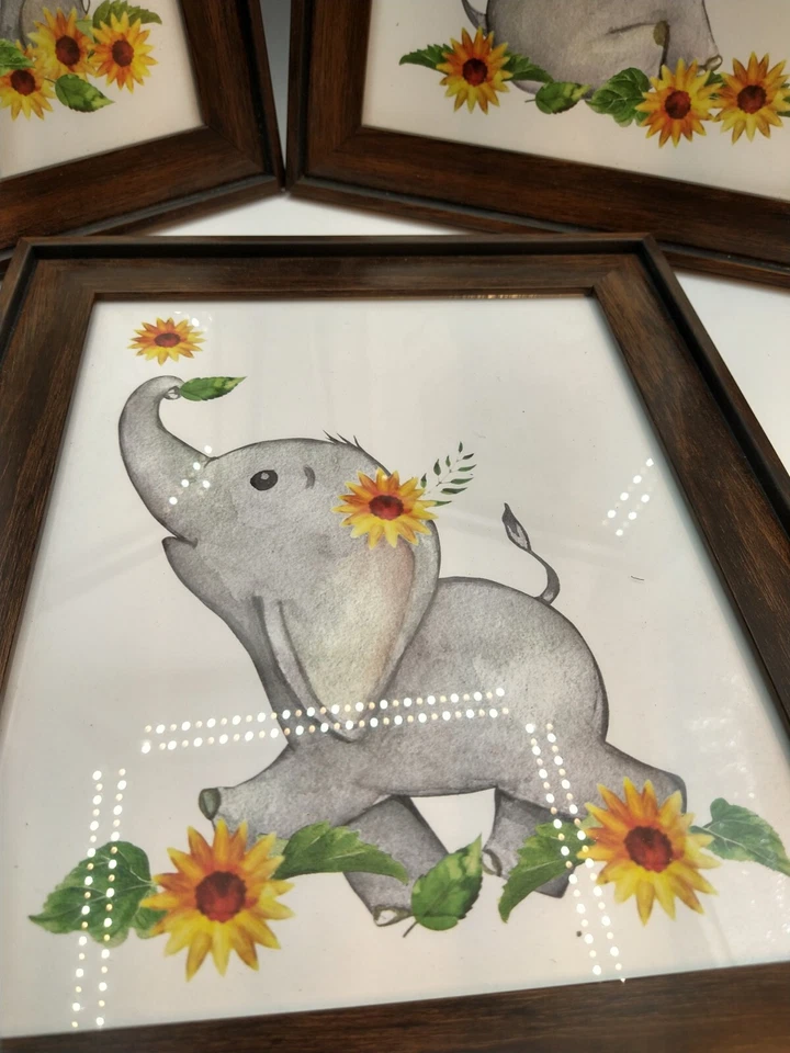 3件套大象框儿童房艺术印刷品儿童日托儿科医生牙医 — 第 3/4 张图片