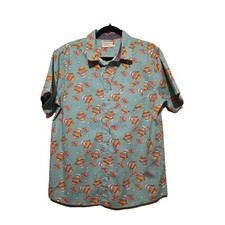 Retrofit Hawaiian Skull Shirt Mens LG Button Up Colorful Whimsy Goth Halloween