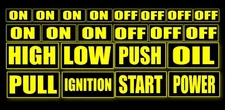 On Off Switch Button Kit Vinyl Stickers Yellow