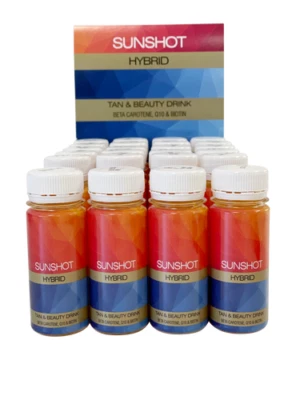 24 NEW SUN SHOT HYBRID Sunbed And Sun Tanning Accelerator &Beauty TanShot Drink