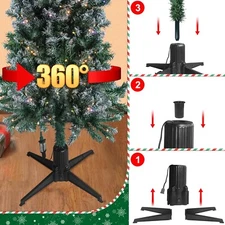 Stright 360° Rotating Christmas Tree Stand for artificial Tree Up to 7.5’ NEW