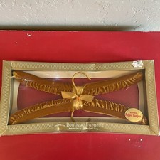 New Set of 2 Vintage Scented Padded Velvet Lingerie Sweater Hangers Brown