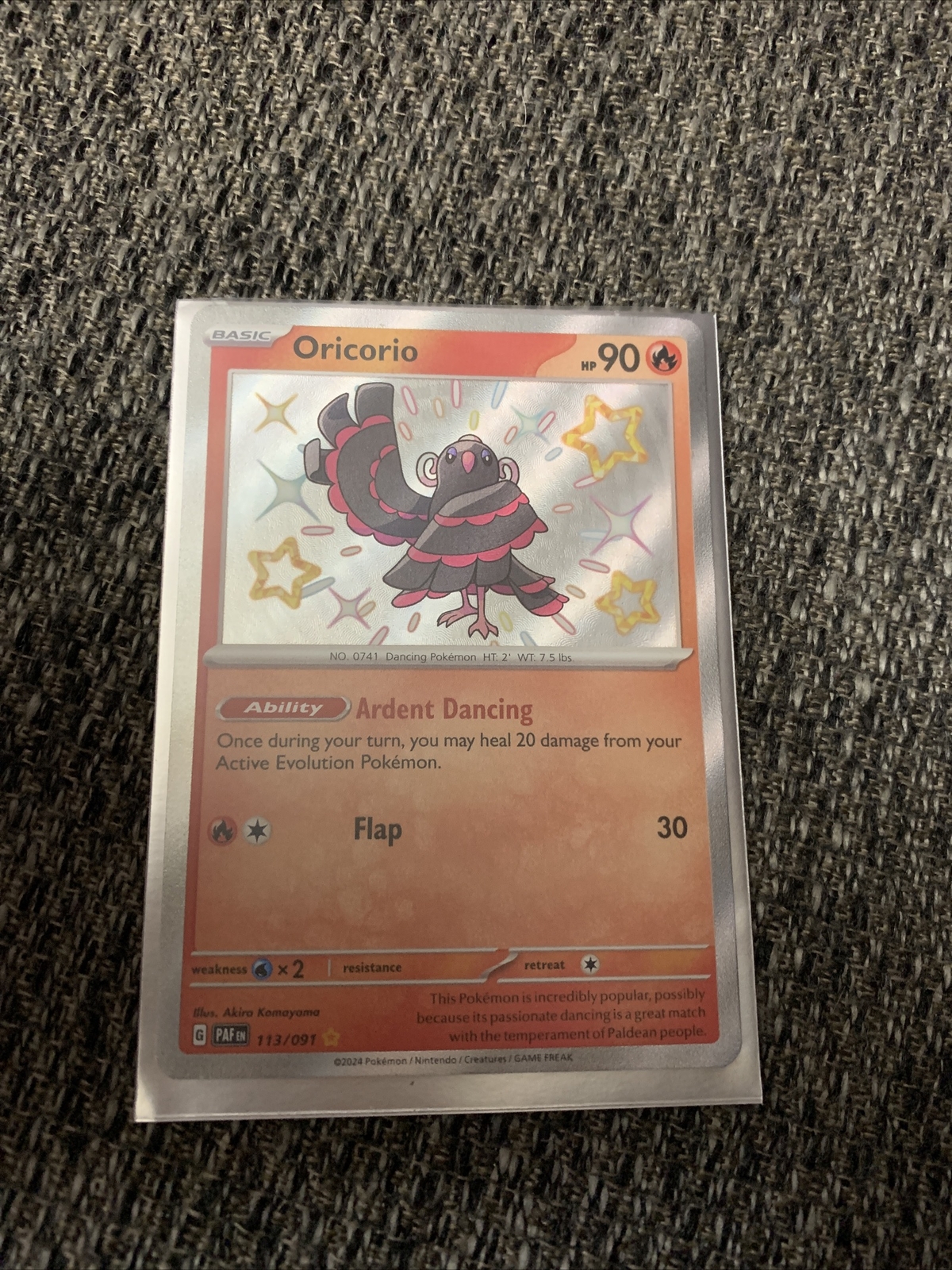 Pokémon TCG Oricorio Scarlet & Violet: Paldean Fates 113/091 Holo Shiny Rare