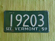 1959 See Vermont License Plate VT 59 Tag I9203