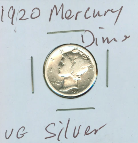 1920 Silver Mercury Dime VG
