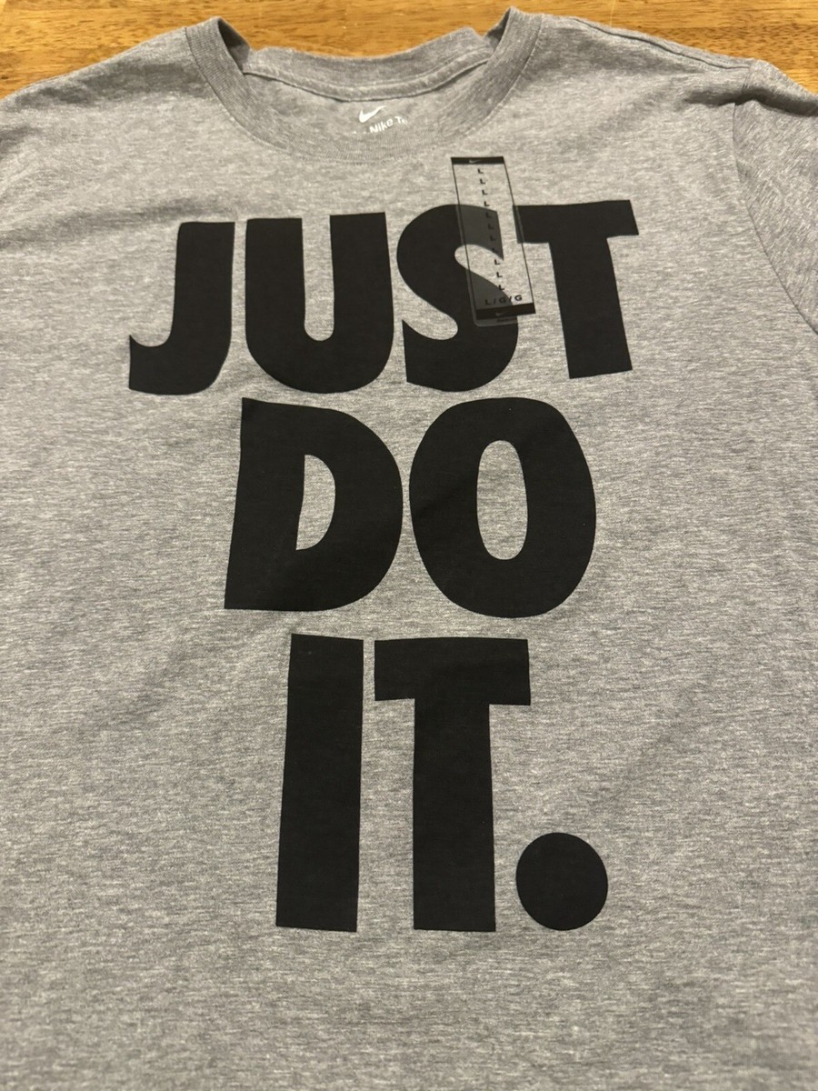 Nike Mens Big Just Do It Training T-shirt Large Gray DX1987 063