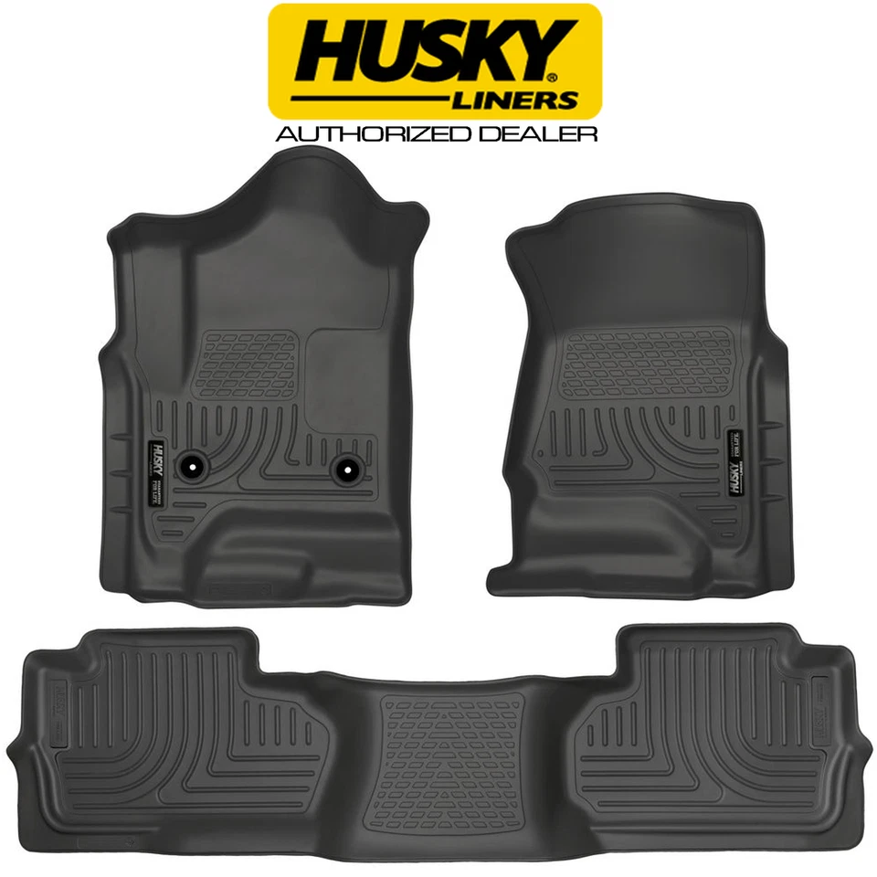 Tapetes de assoalho HUSKY WeatherBeater para Chevy Silverado GMC Sierra cabine estendida 98241 - Imagem 2 de 4