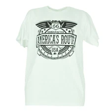 Route 66 America's Route USA Mother Road White Black Mens Tshirt Tee Distressed