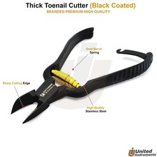 Chiropody Ingrown Toe Nail Clipper Cutter Black Heavy Duty Gold Spring Barrel