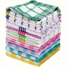 12 Pcs Kitchen Dish Cloths Cotton Super Cleaning Absorbency Towel Washing Rags