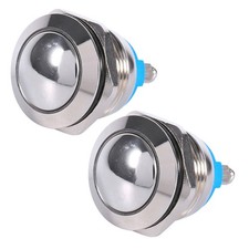 2pcs Metal Circle Push Button Momentary Horn Switch Car Boat Dc12v Waterproof