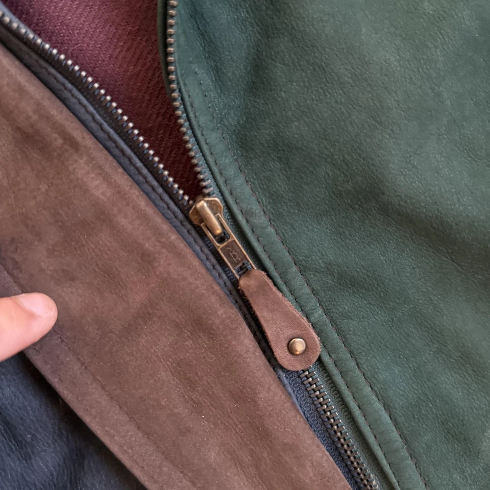 Vintage G-III Leather Jacket Mens Large Colorblock Suede Global Identity 90s - Image 4 of 4