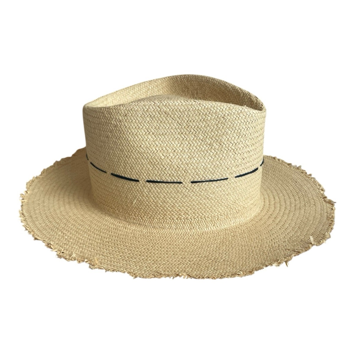 Nick Fouquet C Mag Straw Hat Men's 7 1/8 Coconut Palm Frond Panama