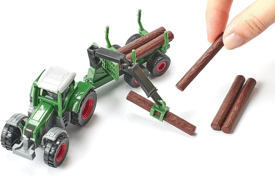 Siku - Tractor Fendt con remolque forestal Foto 2 de 4