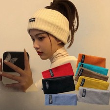Knitted Elastic Sports Headband Knitting Woolen Wide-brimmed Hair Band Autumn Wi