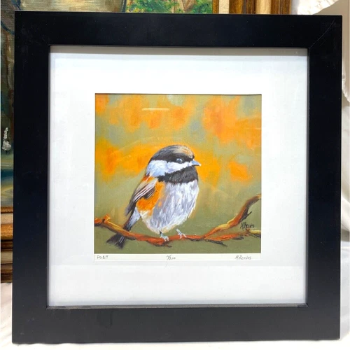M (Molly) Reeves art print Chickadee "Poet" framed Signed and Numbered