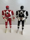 Mighty Morphin Power Rangers Flip Head Figures VTG Bandai 1993 Red And Black