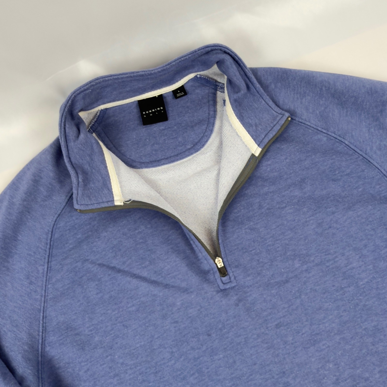 Men's Pullover Long Sleeve 1/4 Zip Periwinkle Blue Top