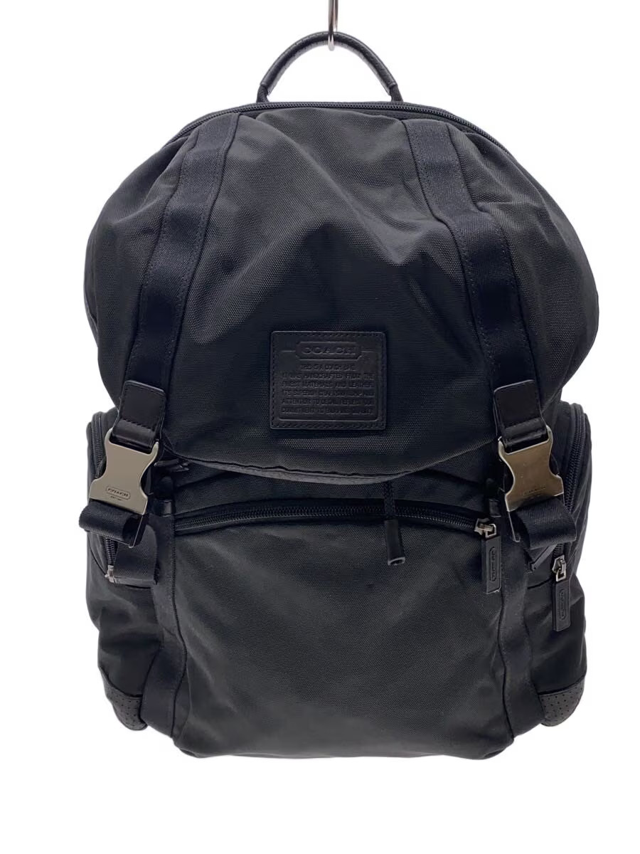 COACH Backpack, Polyester, Black, Solid Color - image 1