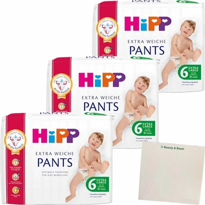 HIPP GMBH & CO. VERTRIEB KG Hipp Babysanft Pants XL Gr.6 14+ KG Größe 98 3er Pack 3x31er Packung