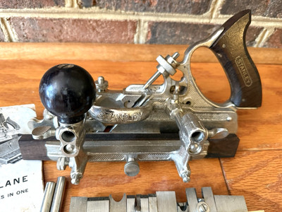 STANLEY No. 45 COMBINATION PLANE & CUTTERS WOODWORKING TOOL 7 IN 1 EXC CONDITION
