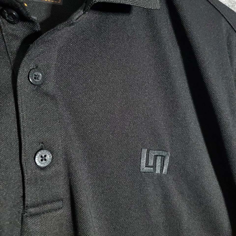 Рубашка поло Loudmouth мужская маленькая черная с вышитым логотипом повседневная с коротким рукавом для гольфа - Изображение 4 из 4