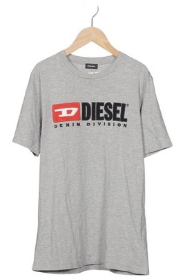 Diesel T-Shirt Damen Shirt Kurzärmliges Oberteil Gr. S Baumwolle Grau #jmb0y5v