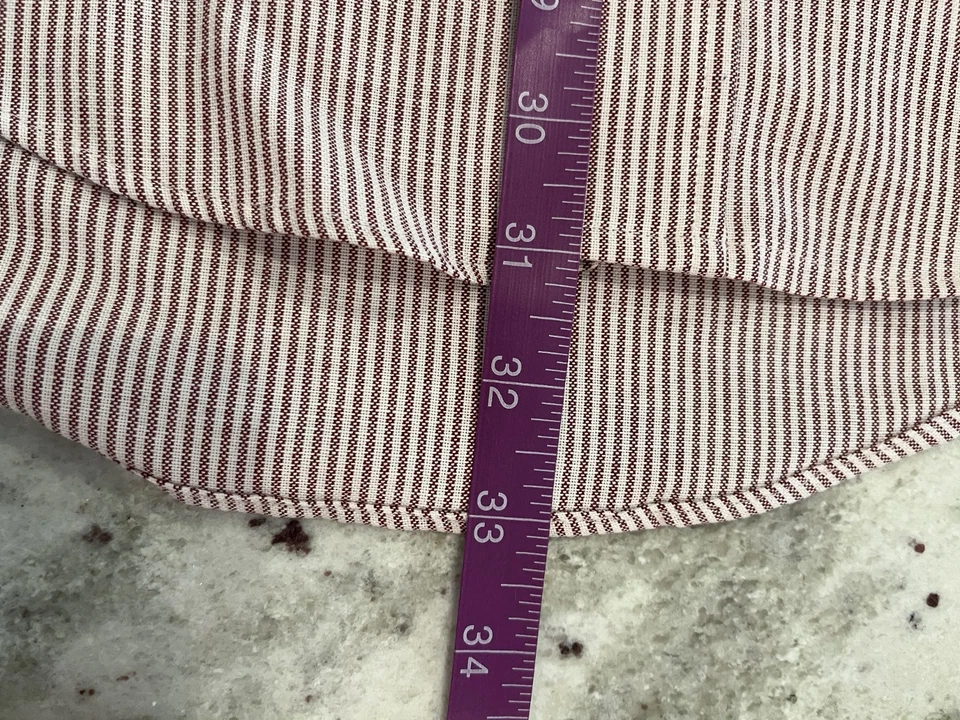 Sears Roebuck 复古 80 年代美国制造男式纽扣 15.5 32/33 红色棕色条纹工作 — 第 4/4 张图片