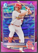 2025 Bowman JJ Wetherholt Chrome Fuchsia Wave Refractor /199 1st Cardinals JS2