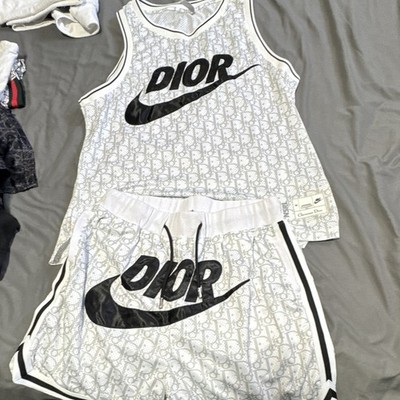 Christian Dior x Nike 2pc Mesh Monogram Logo Tank & Shorts Set Size 50 W/G