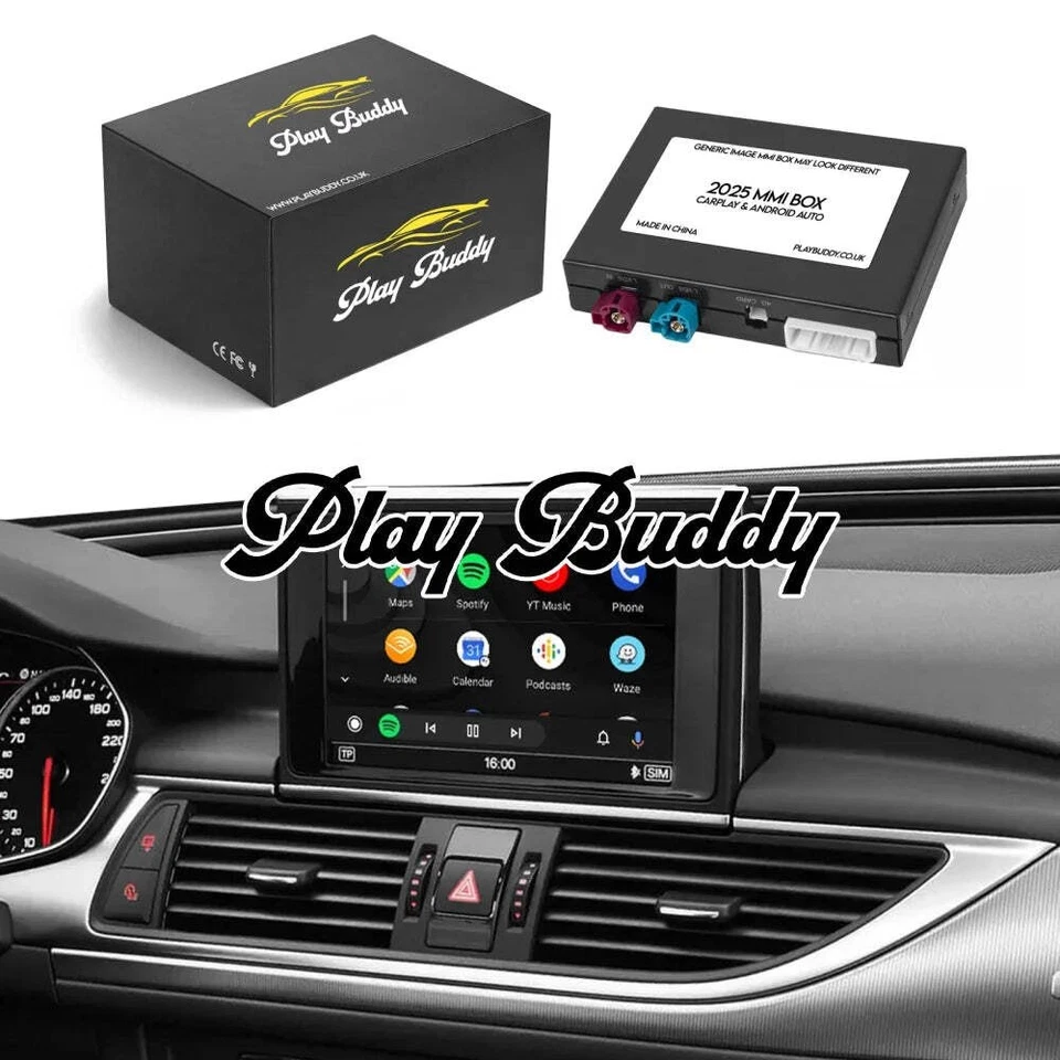 PLAYBUDDY Audi A6 A7 2012-2016 RMC/HN+R Wireless Apple CarPlay & Android Auto Upgrade Kit