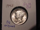1945 MERCURY DIME GEM BU PQ ORIGINAL COIN POPULAR DATE SHIPS FREE