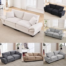 Modern 2-Sitzer Sofa Stoffsofa Doppelsofa Wohnzimmer Couch Loungesofa mit Kissen