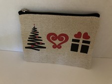 BRIGHTON--Christmas Holiday HO HO HO Canvas Small Pouch MSRP 20 NWT/SEALED