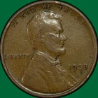 1933 Lincoln Wheat Cent Very Fine VF Coin #35000