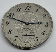 Hamilton Pocket Watch 974 Movement Lancaster PA USA 17 Jewels 16s 1924 Runs