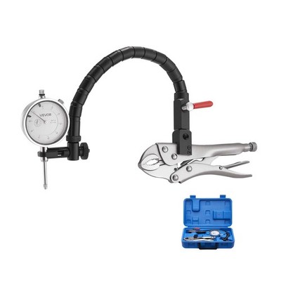 Dial Test Indicator with 360-Degree Flexible Arm and 360-Degree Locking Pliers,