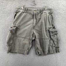 Vintage 90s Polo Ralph Lauren Cargo Shorts Men's 36 Fits 36x10 Gray READ